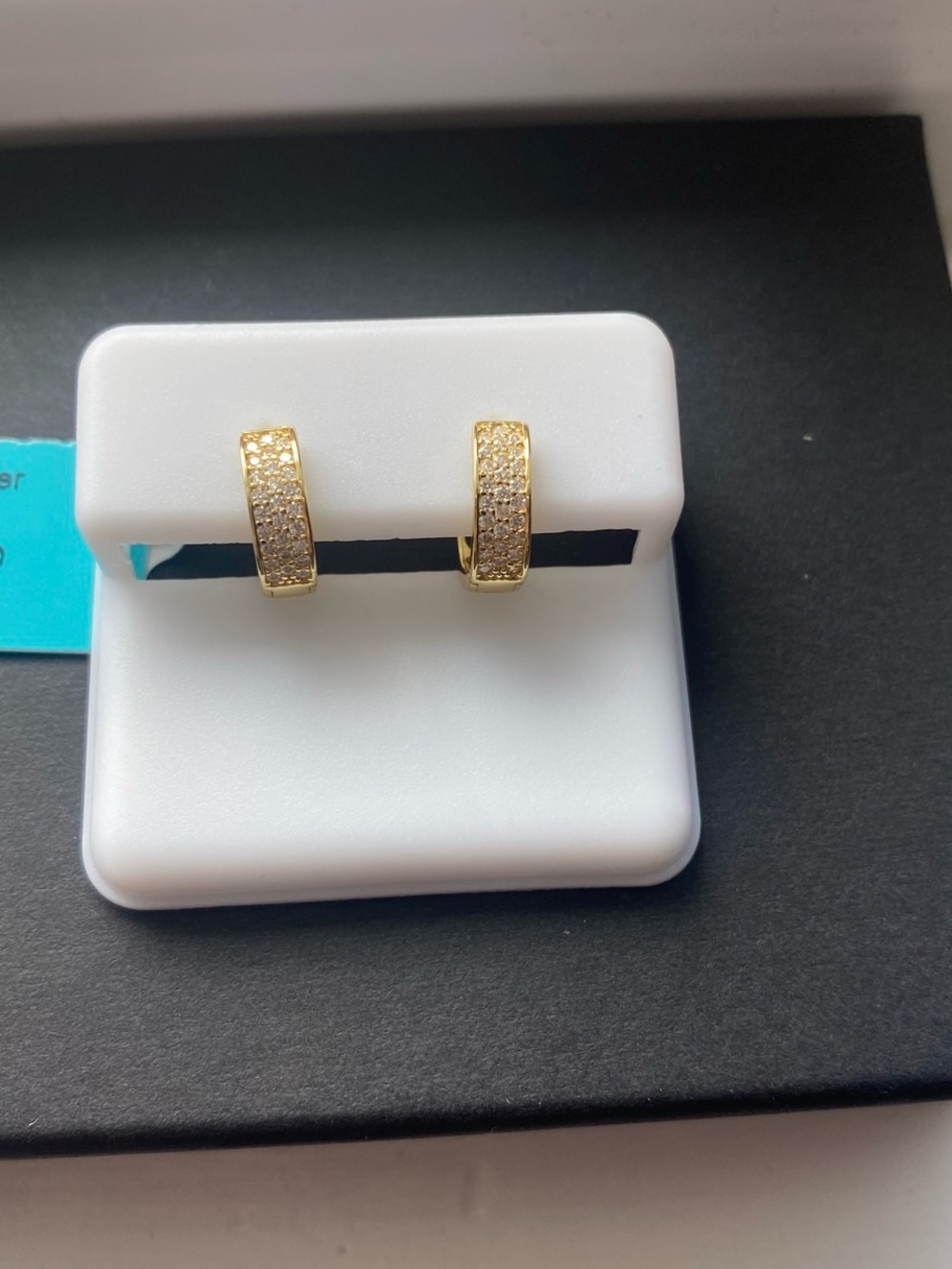 Gold Moissanite Huggie Earrings